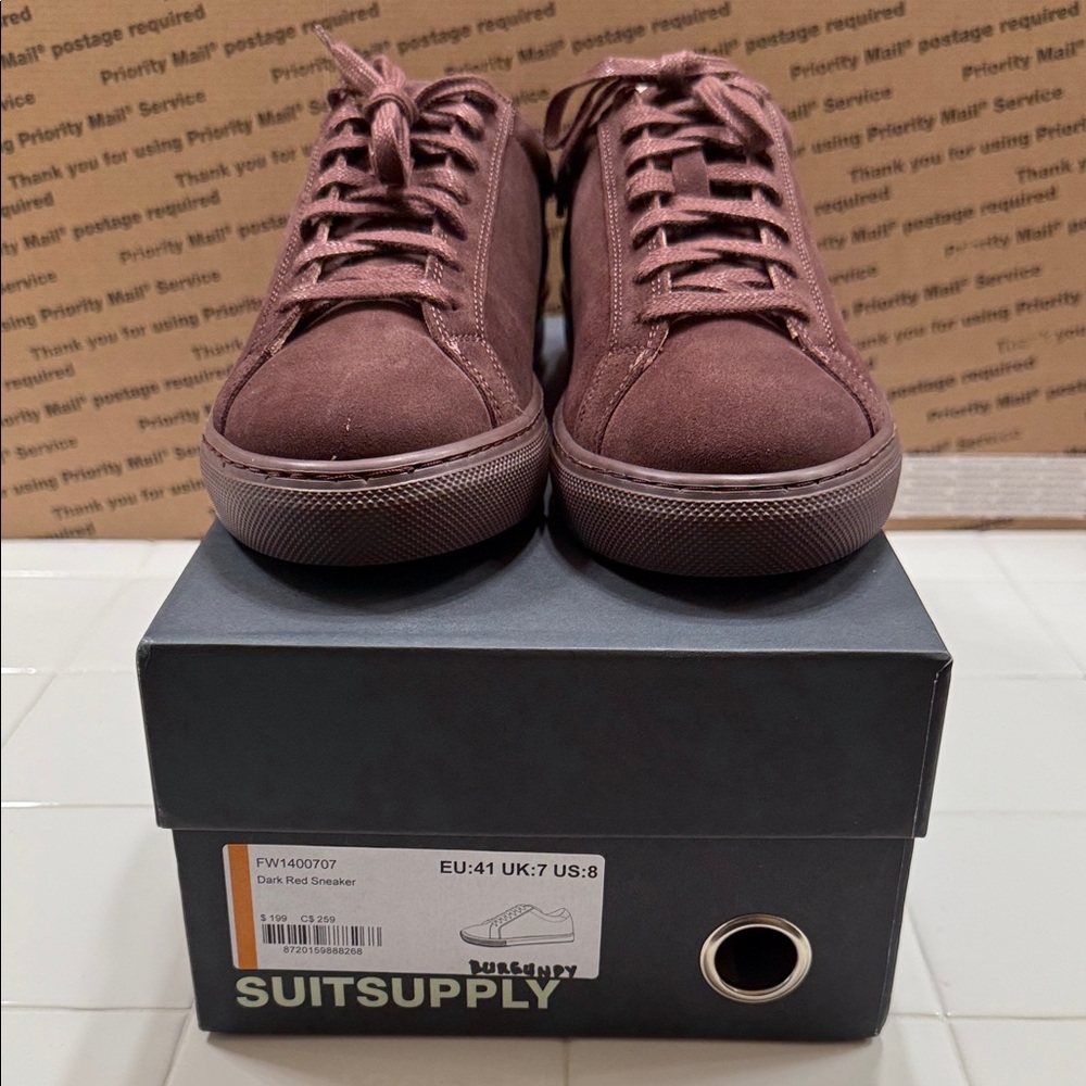 Suitsupply Burgundy Men's Sneakers